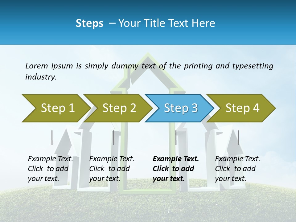 A Green And White House On Top Of A Green Hill PowerPoint Template