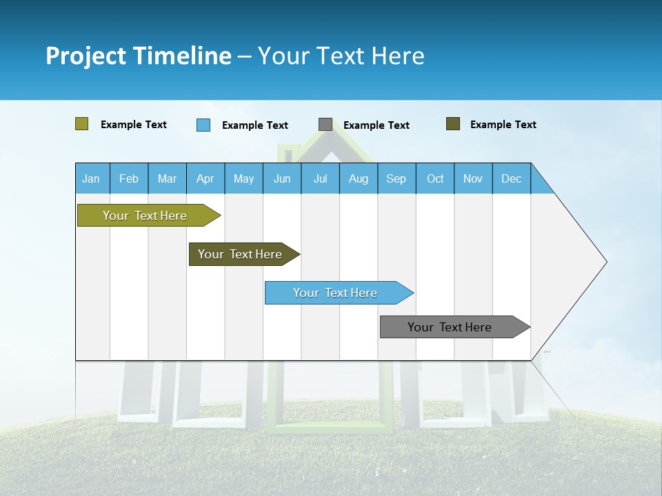 A Green And White House On Top Of A Green Hill PowerPoint Template