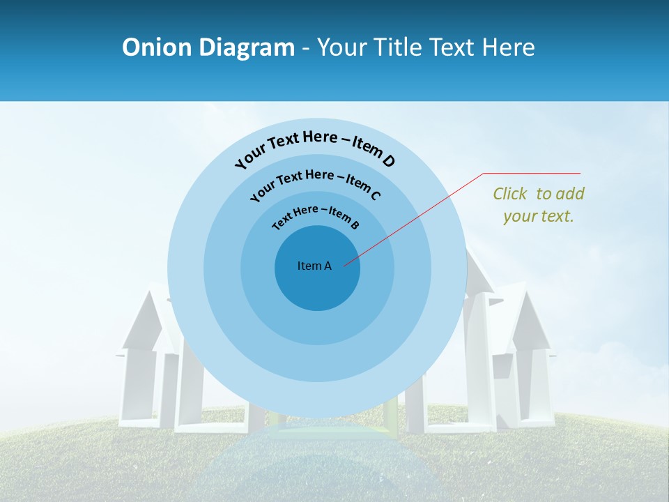 A Green And White House On Top Of A Green Hill PowerPoint Template