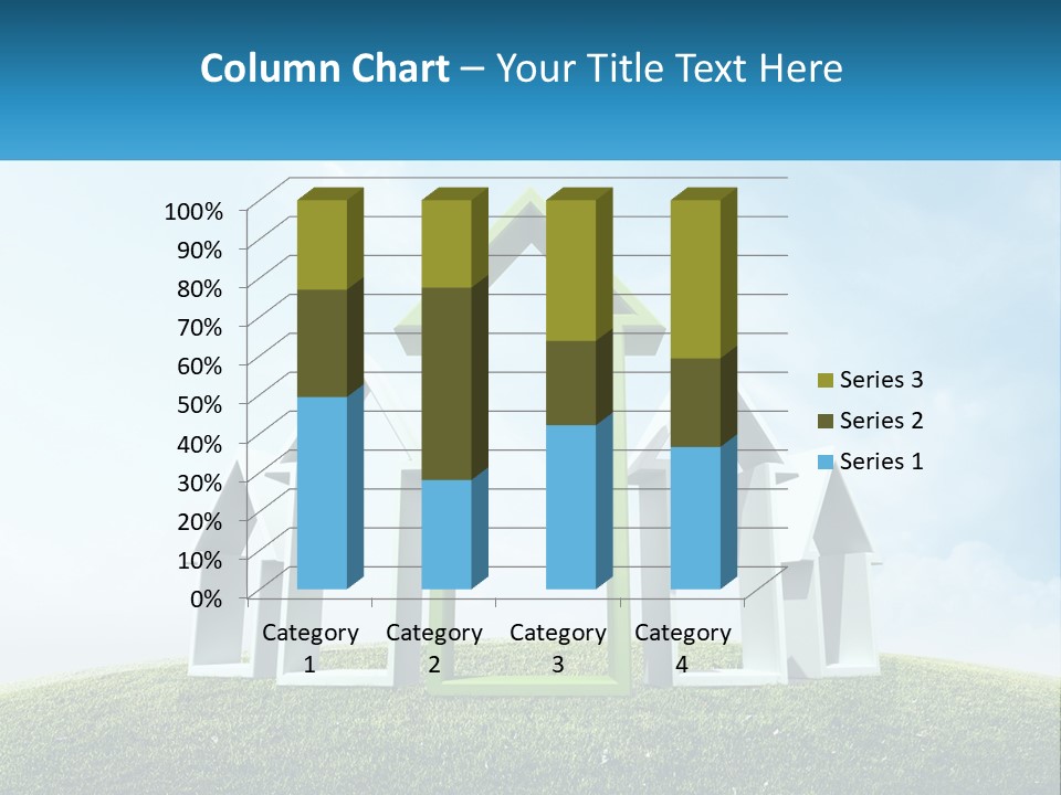 A Green And White House On Top Of A Green Hill PowerPoint Template