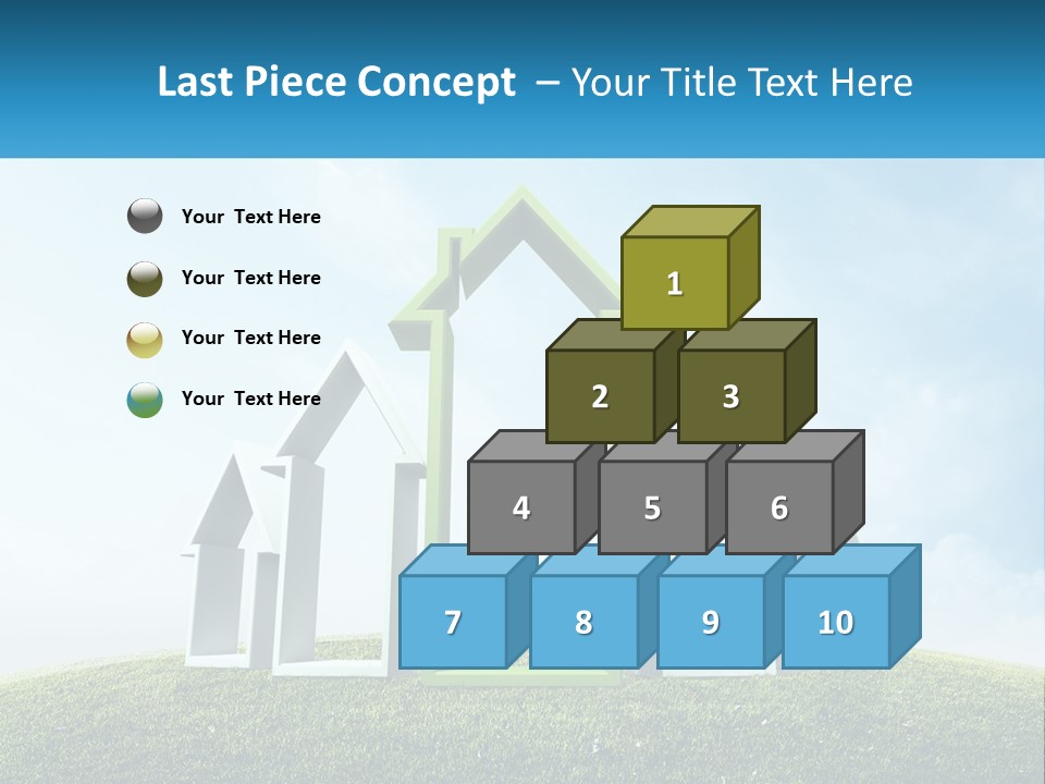 A Green And White House On Top Of A Green Hill PowerPoint Template