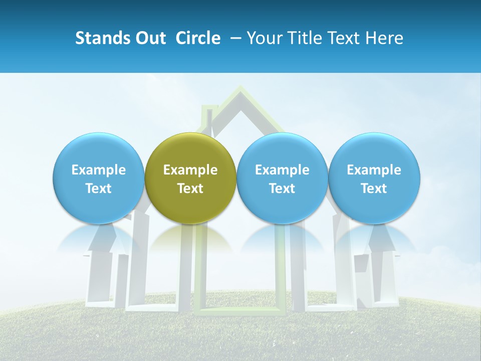 A Green And White House On Top Of A Green Hill PowerPoint Template
