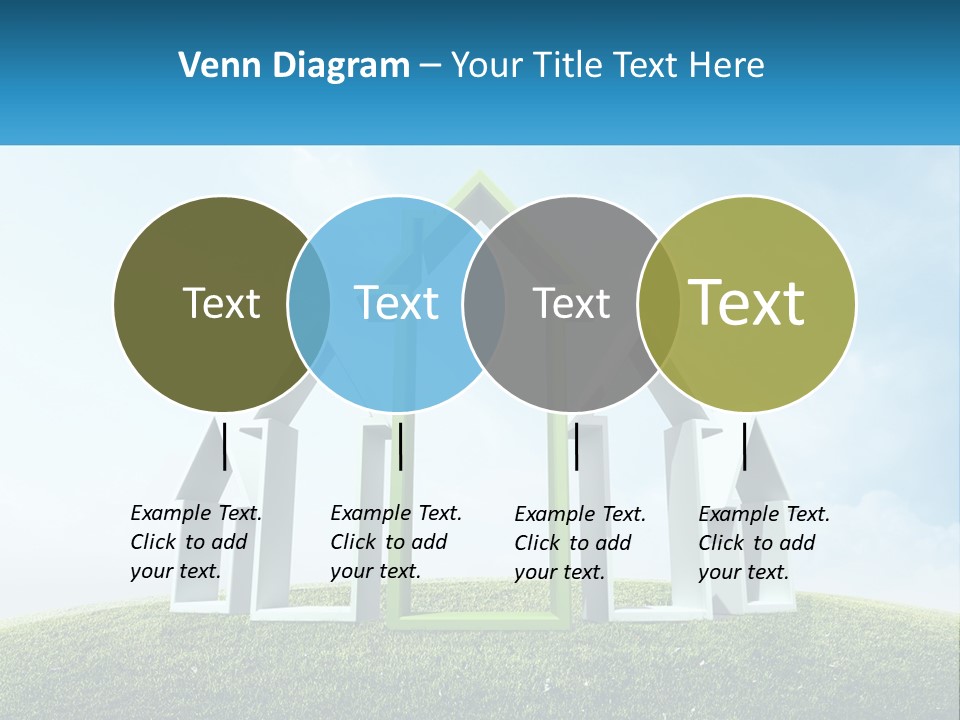 A Green And White House On Top Of A Green Hill PowerPoint Template
