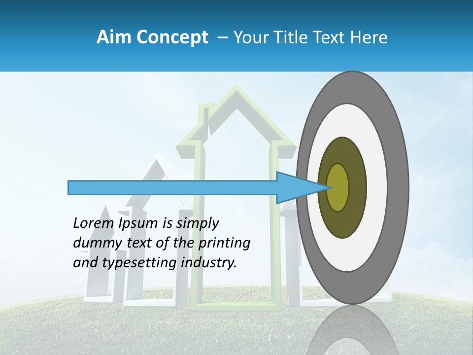 A Green And White House On Top Of A Green Hill PowerPoint Template