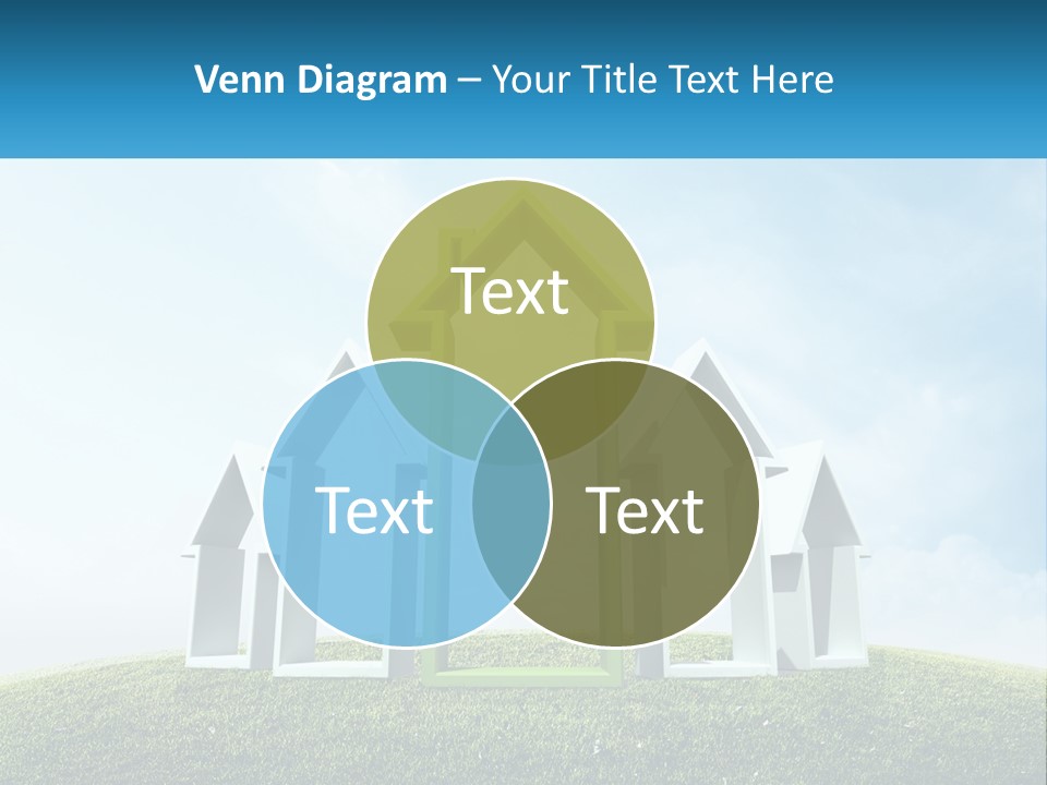 A Green And White House On Top Of A Green Hill PowerPoint Template