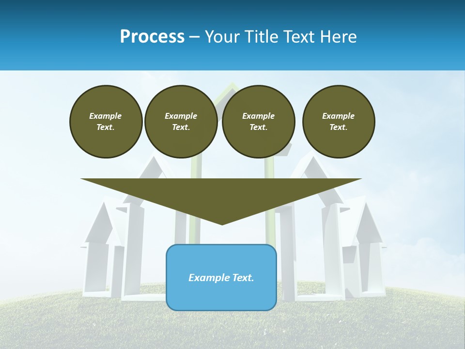 A Green And White House On Top Of A Green Hill PowerPoint Template
