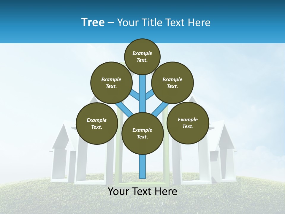 A Green And White House On Top Of A Green Hill PowerPoint Template