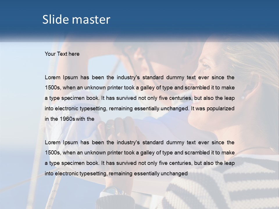 A Man And A Woman On A Boat Looking Into The Distance PowerPoint Template