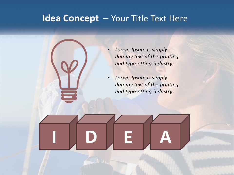 A Man And A Woman On A Boat Looking Into The Distance PowerPoint Template