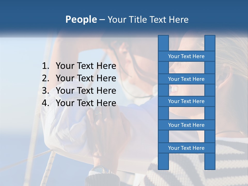 A Man And A Woman On A Boat Looking Into The Distance PowerPoint Template