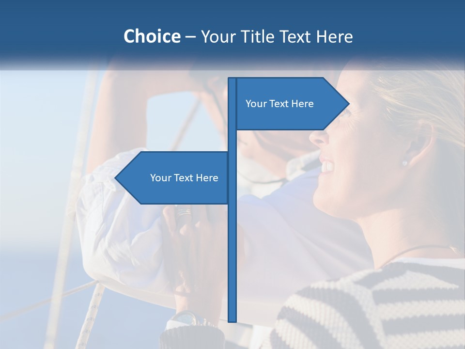 A Man And A Woman On A Boat Looking Into The Distance PowerPoint Template
