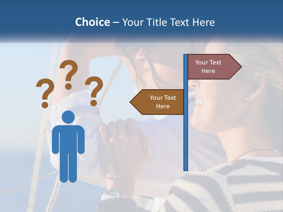 A Man And A Woman On A Boat Looking Into The Distance PowerPoint Template