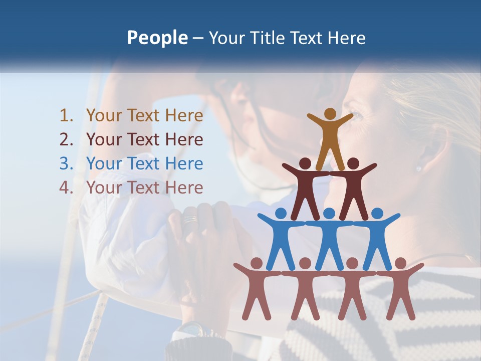 A Man And A Woman On A Boat Looking Into The Distance PowerPoint Template