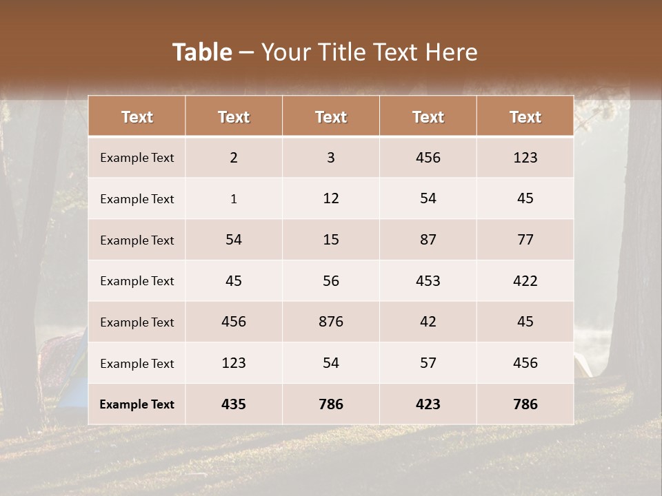 A Group Of Tents In The Woods With A Lake In The Background PowerPoint Template