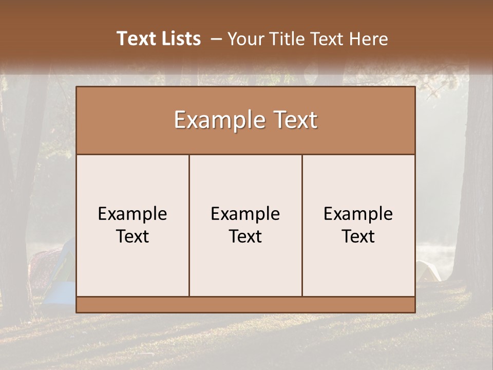 A Group Of Tents In The Woods With A Lake In The Background PowerPoint Template