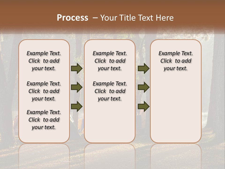 A Group Of Tents In The Woods With A Lake In The Background PowerPoint Template
