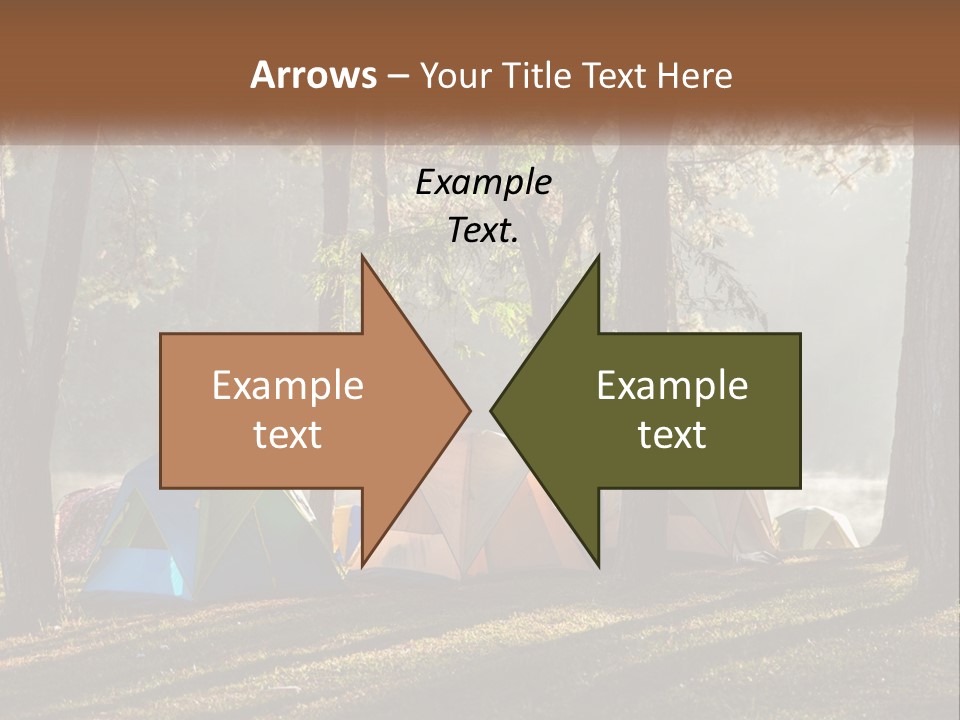 A Group Of Tents In The Woods With A Lake In The Background PowerPoint Template