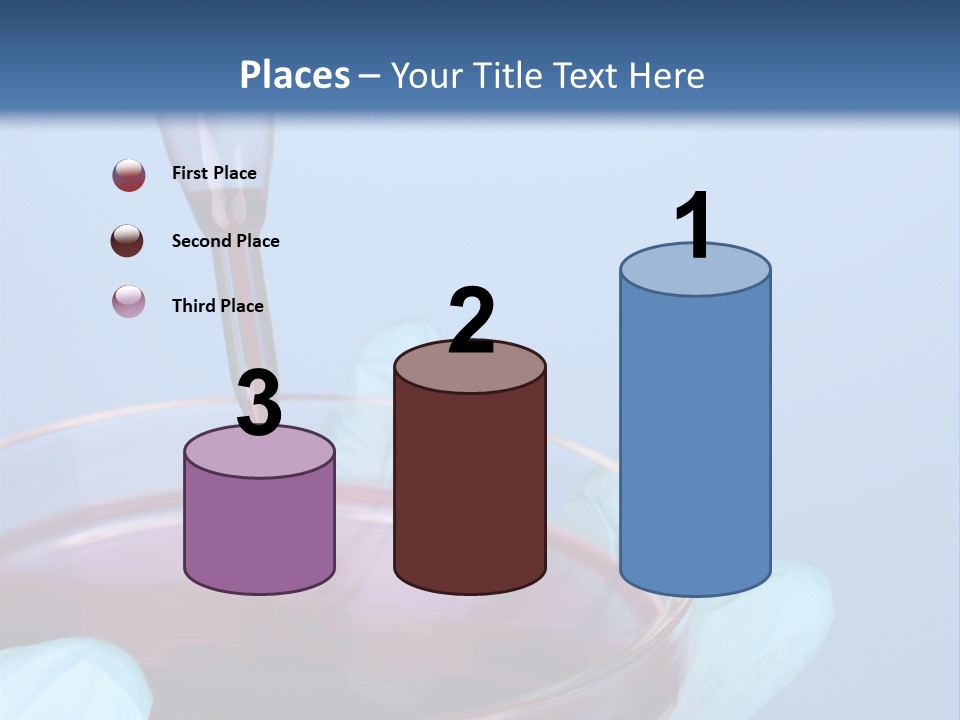 A Red Liquid In A Bowl With Gloves On It PowerPoint Template