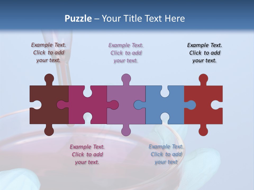 A Red Liquid In A Bowl With Gloves On It PowerPoint Template