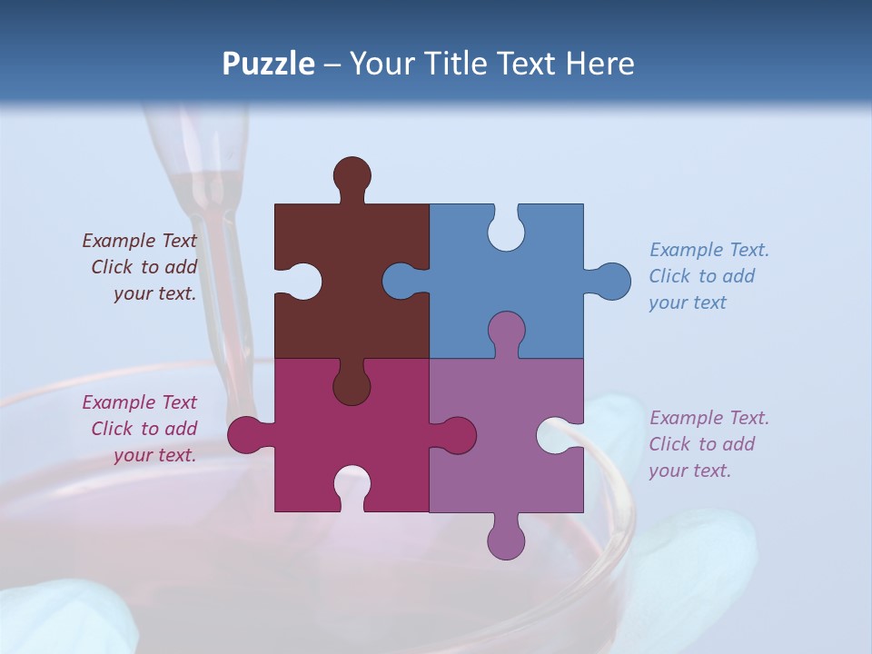 A Red Liquid In A Bowl With Gloves On It PowerPoint Template