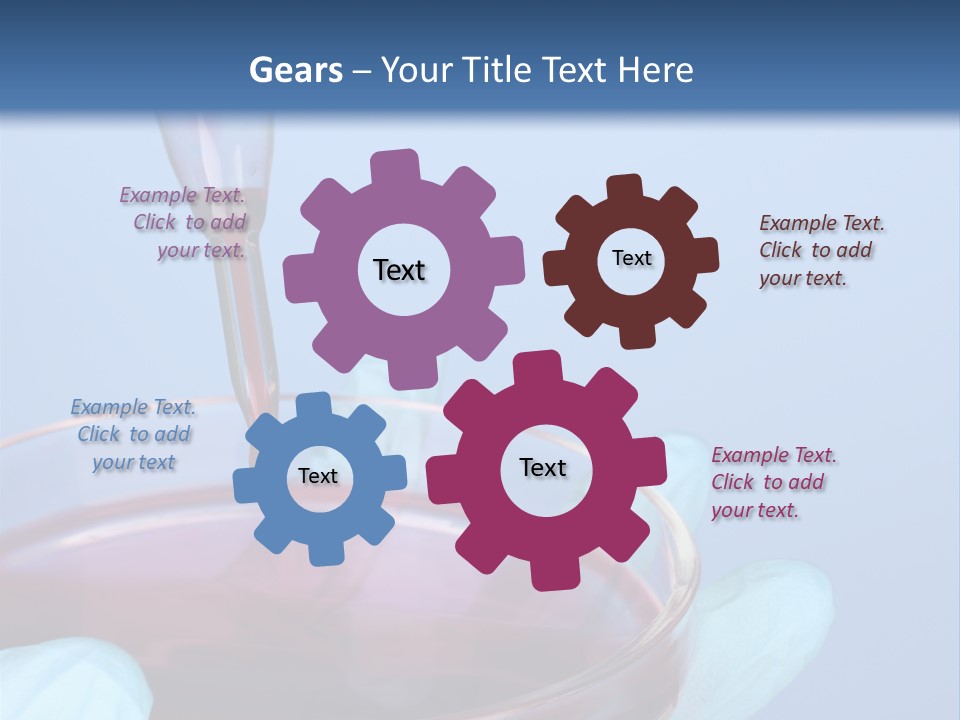 A Red Liquid In A Bowl With Gloves On It PowerPoint Template