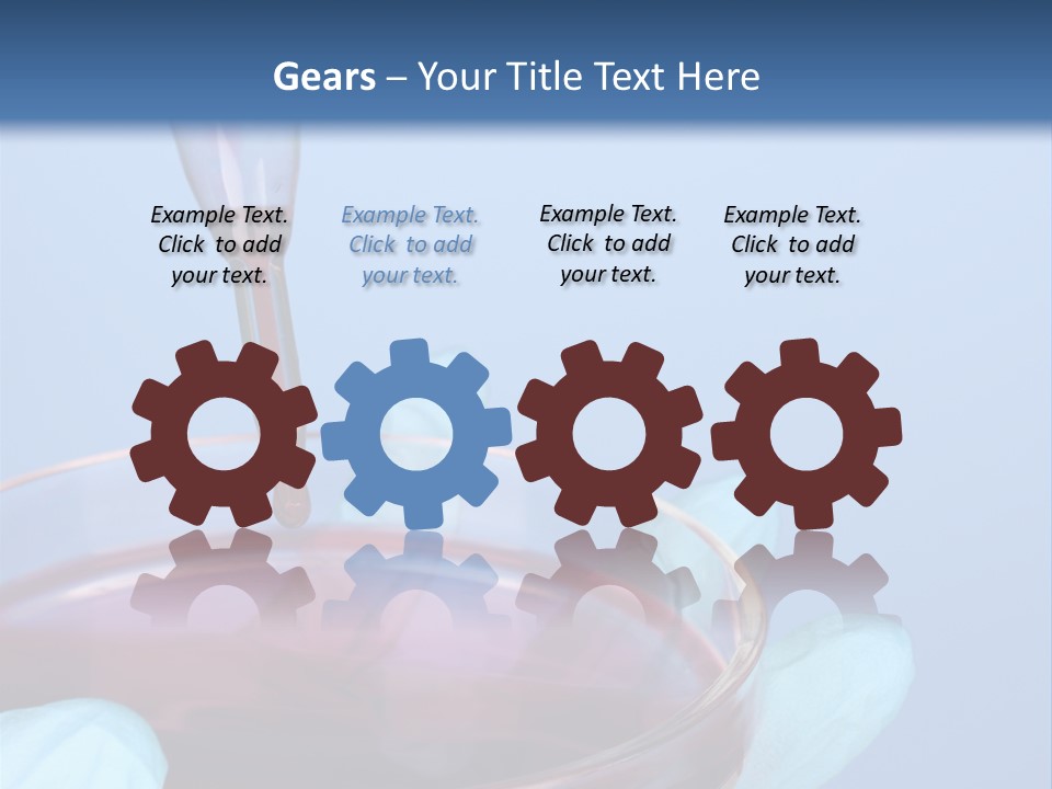 A Red Liquid In A Bowl With Gloves On It PowerPoint Template