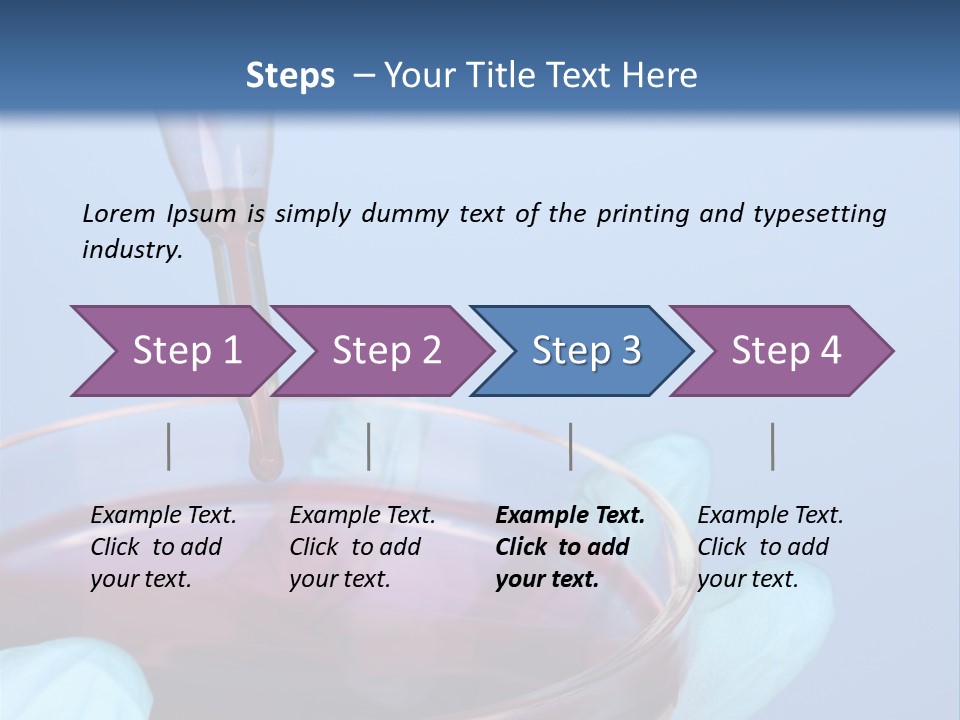 A Red Liquid In A Bowl With Gloves On It PowerPoint Template
