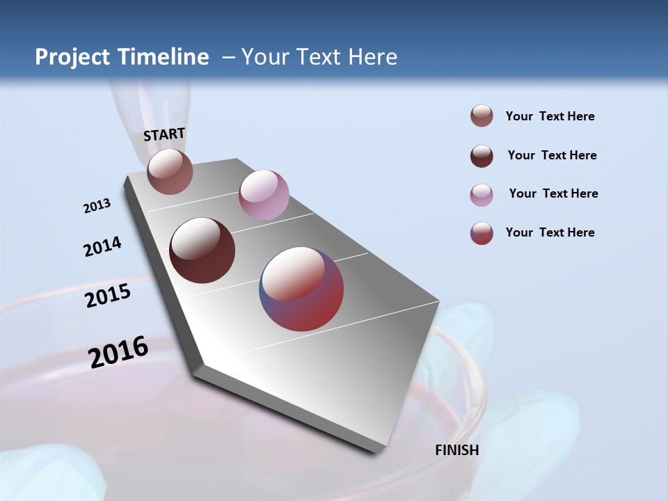 A Red Liquid In A Bowl With Gloves On It PowerPoint Template