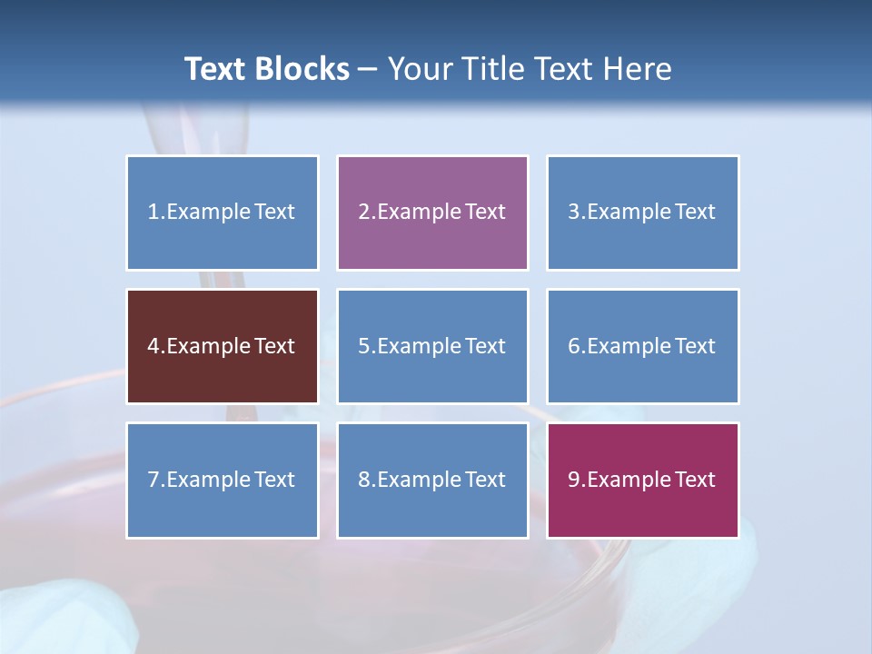 A Red Liquid In A Bowl With Gloves On It PowerPoint Template