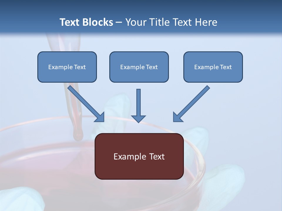 A Red Liquid In A Bowl With Gloves On It PowerPoint Template