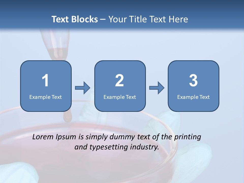 A Red Liquid In A Bowl With Gloves On It PowerPoint Template