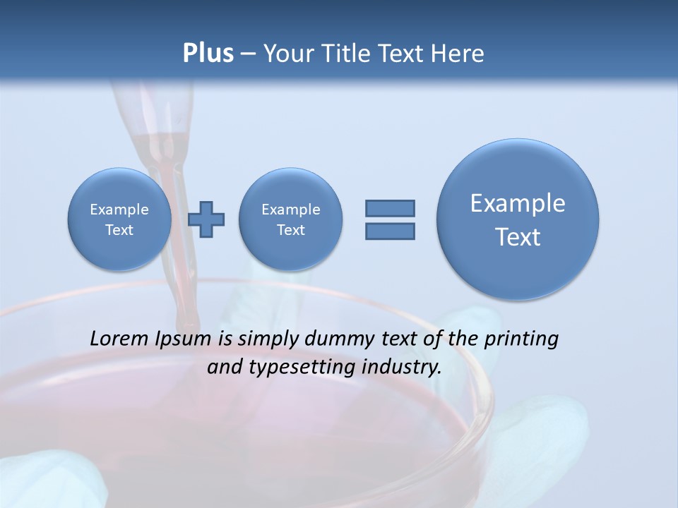 A Red Liquid In A Bowl With Gloves On It PowerPoint Template