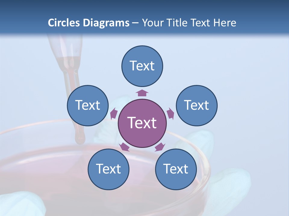 A Red Liquid In A Bowl With Gloves On It PowerPoint Template