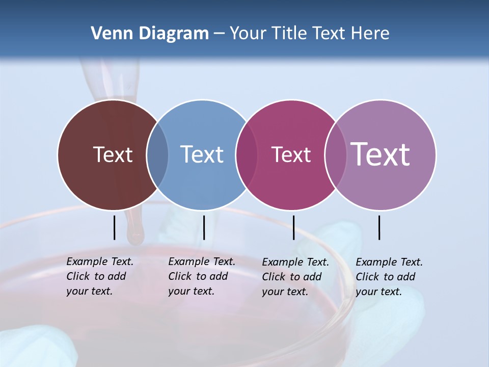 A Red Liquid In A Bowl With Gloves On It PowerPoint Template