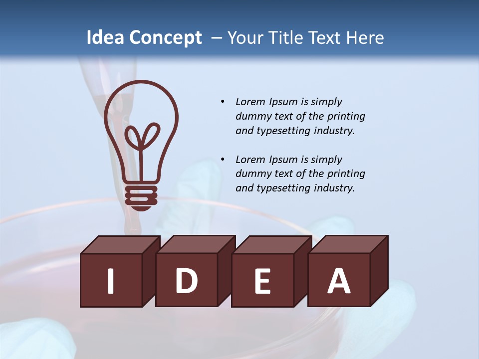 A Red Liquid In A Bowl With Gloves On It PowerPoint Template