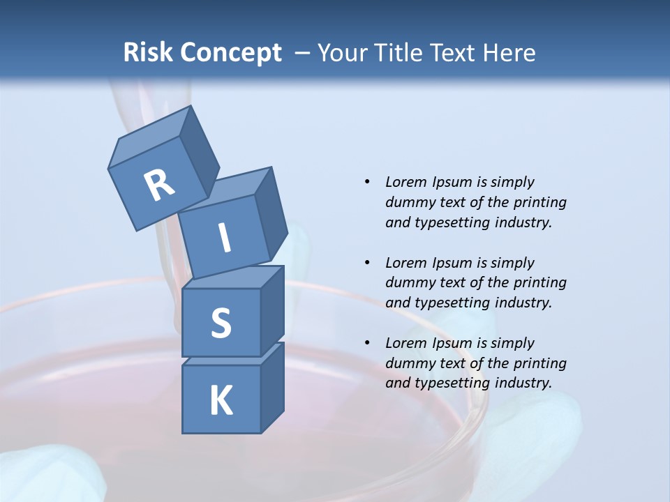 A Red Liquid In A Bowl With Gloves On It PowerPoint Template