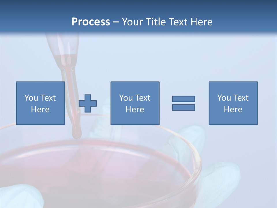 A Red Liquid In A Bowl With Gloves On It PowerPoint Template