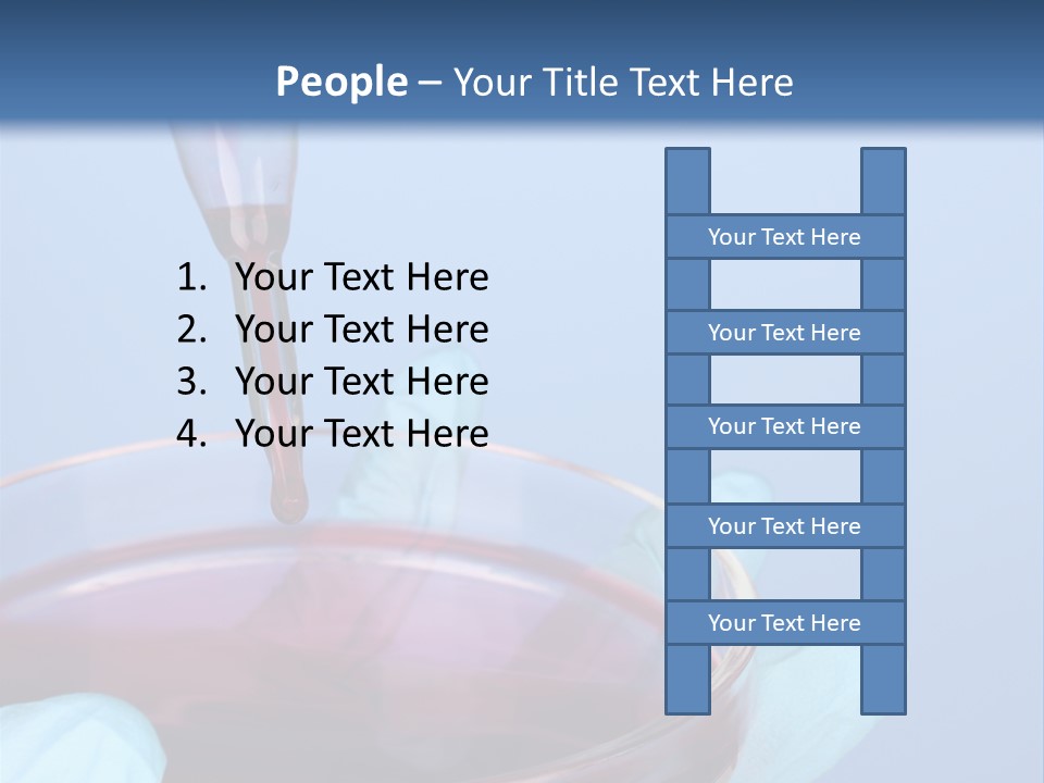A Red Liquid In A Bowl With Gloves On It PowerPoint Template
