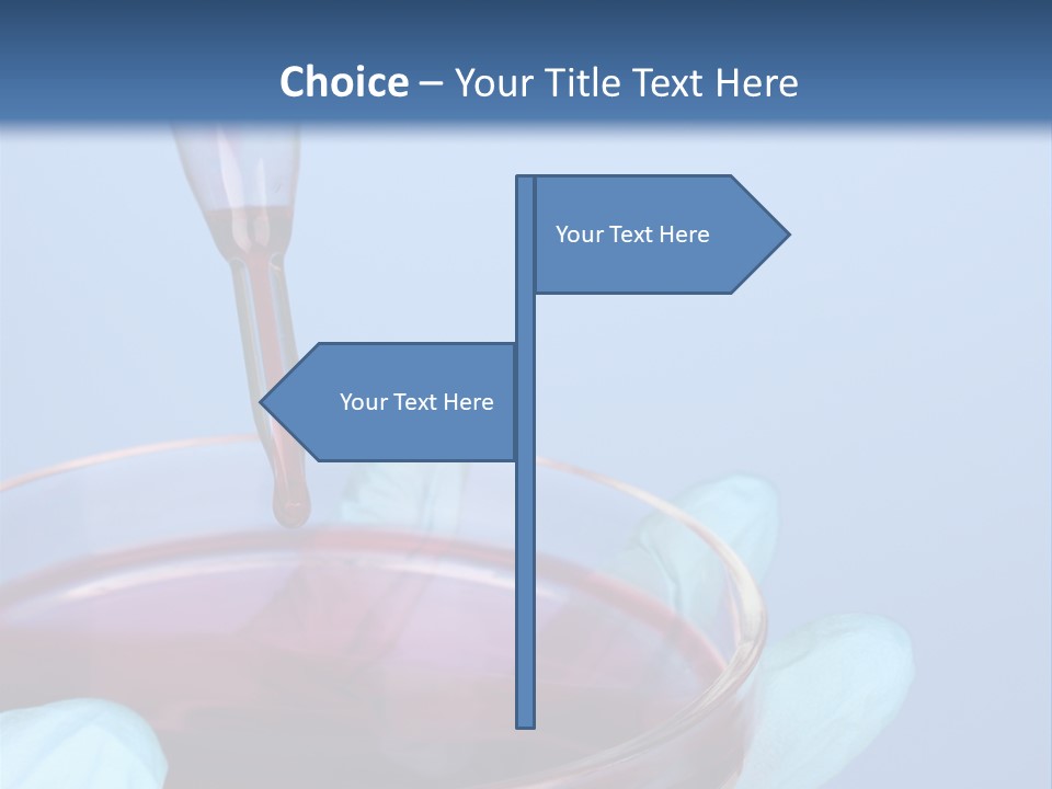 A Red Liquid In A Bowl With Gloves On It PowerPoint Template