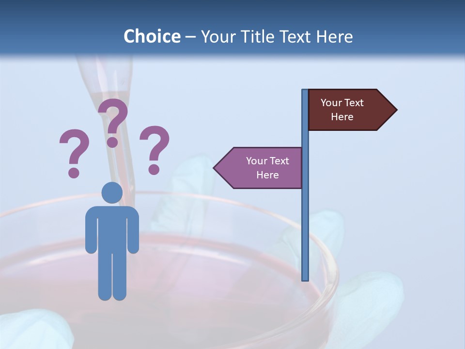 A Red Liquid In A Bowl With Gloves On It PowerPoint Template