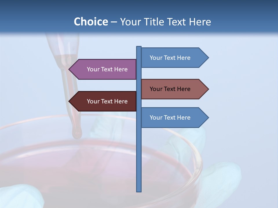 A Red Liquid In A Bowl With Gloves On It PowerPoint Template