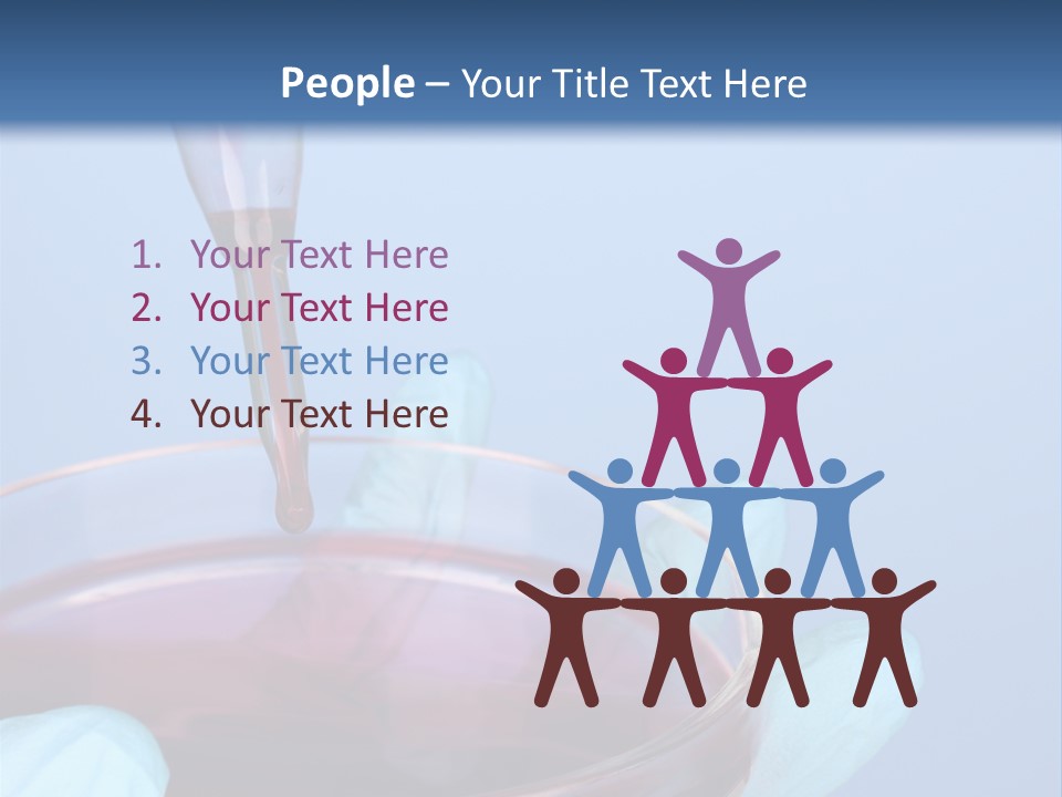 A Red Liquid In A Bowl With Gloves On It PowerPoint Template