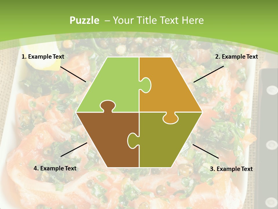 A Plate Of Food On A Table With A Knife And Fork PowerPoint Template