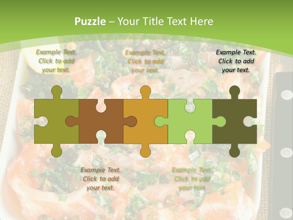 A Plate Of Food On A Table With A Knife And Fork PowerPoint Template