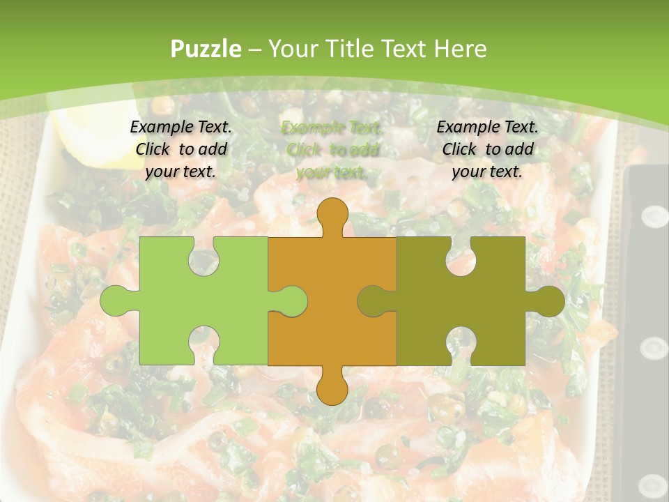 A Plate Of Food On A Table With A Knife And Fork PowerPoint Template