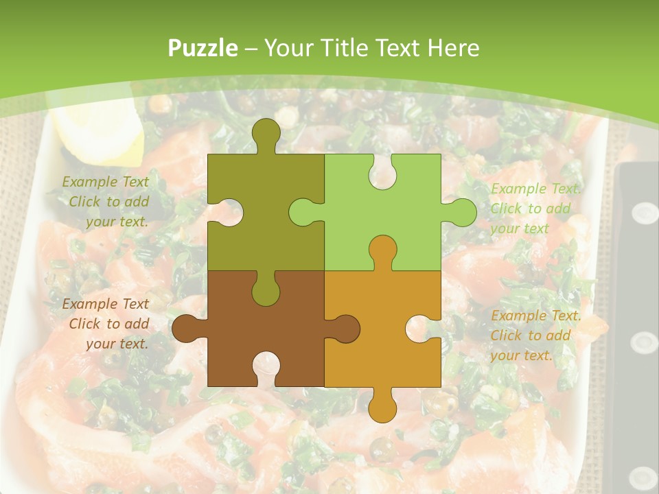 A Plate Of Food On A Table With A Knife And Fork PowerPoint Template