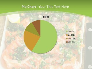 A Plate Of Food On A Table With A Knife And Fork PowerPoint Template