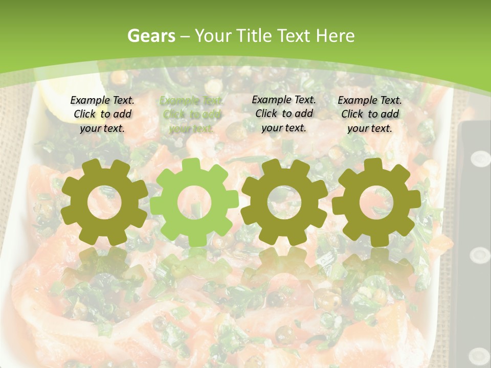 A Plate Of Food On A Table With A Knife And Fork PowerPoint Template