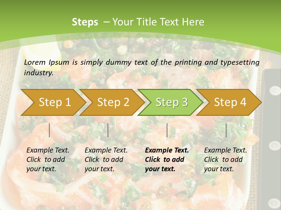 A Plate Of Food On A Table With A Knife And Fork PowerPoint Template