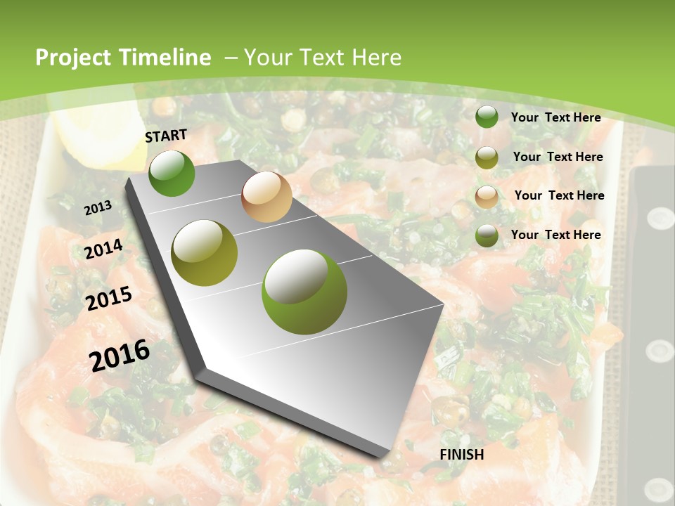 A Plate Of Food On A Table With A Knife And Fork PowerPoint Template